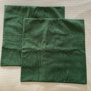 NEW Square Forest Green Pillow Covers 19.5”